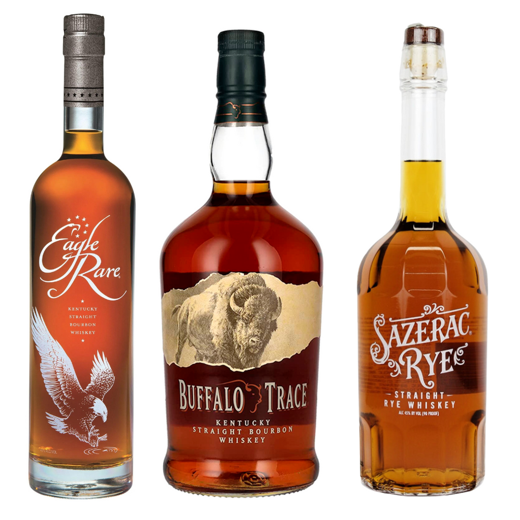 One Eagle Rare, one Buffalo Trace, One Sazerac Rye, one Blanton