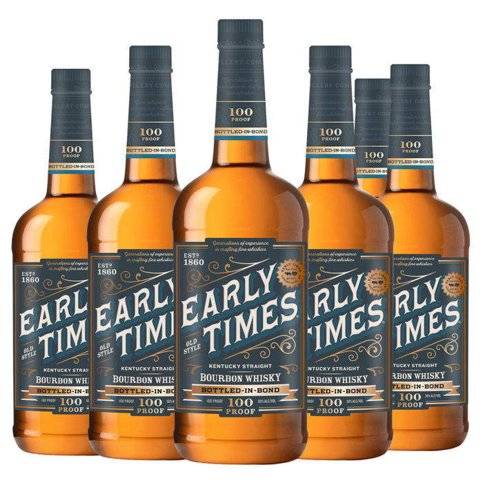 Early Times Bottled in Bond Bourbon Whiskey 1L 6 Bottle Case