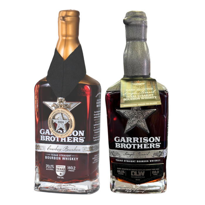 Garrison Brothers Cowboy Bourbon 2024 10th Anniversary Whiskey + DLW Single Barrel 133 Proof Cask Strength 750ml 2 Bottle Combo